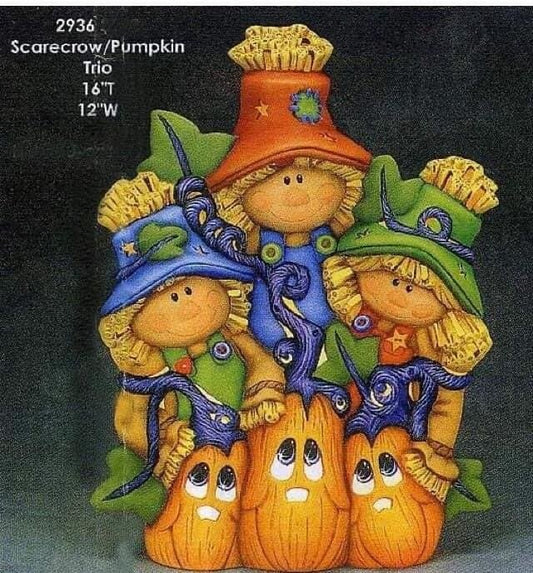 Scarecrow pumpkin trio