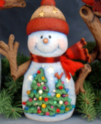 8.5" Snowman w/Tree Scene