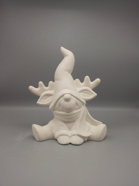 Rudy Reindeer Gnome 10 Ceramic Bisque, Ready to Paint 
